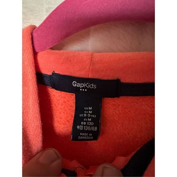 GAP Kids Orange & Blue Full Zip Hoodie Kids Size Medium - Picture 5 of 8